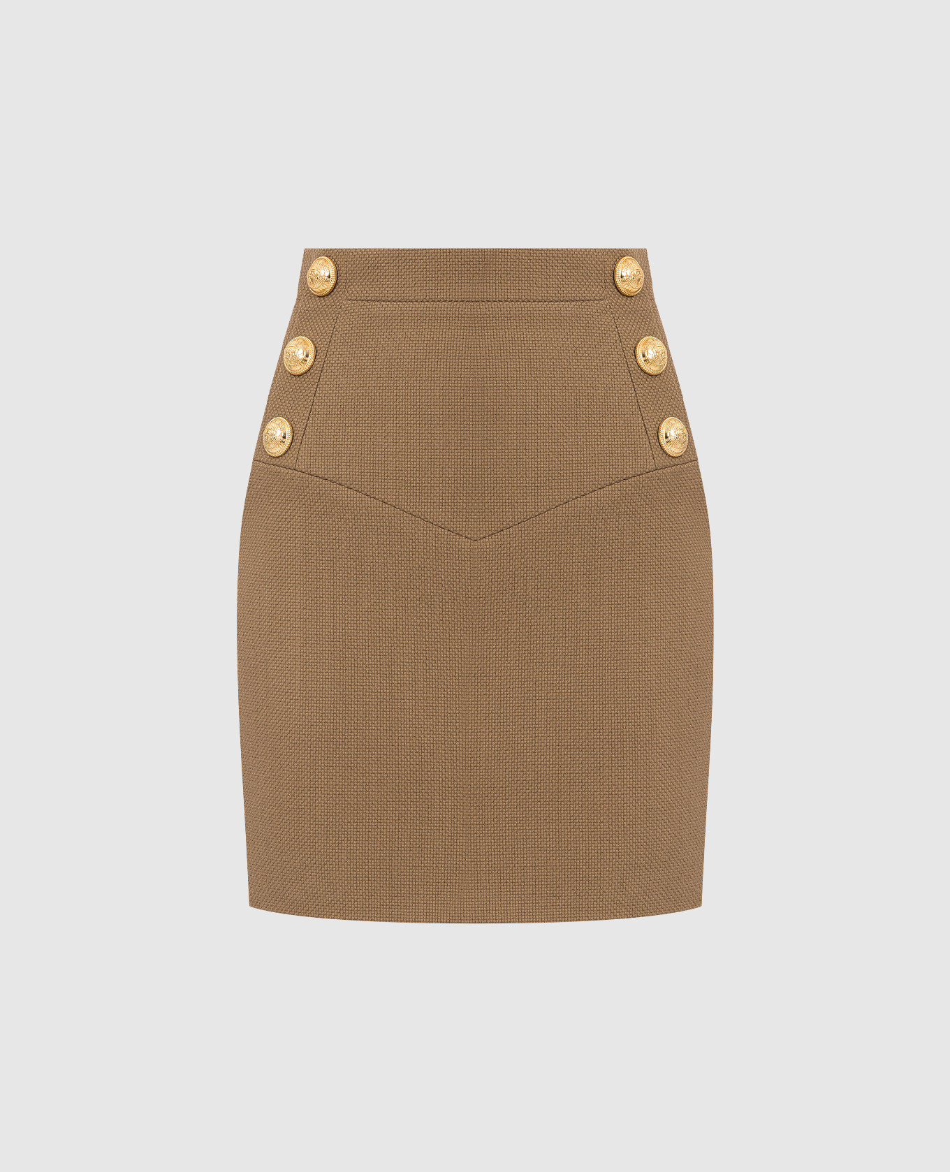 Светло-коричневая юбка мини с заклепками