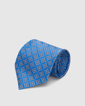 Stefano Ricci Синя краватка в візерунок CX37007