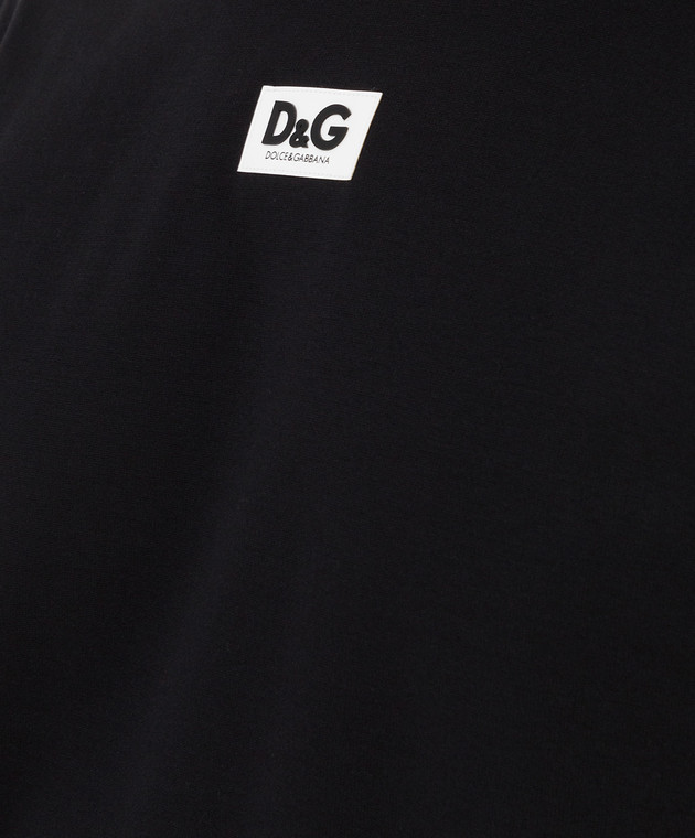 Dolce&Gabbana Черная футболка с фактурным логотипом G8NE8TFUGK4 изображение 5