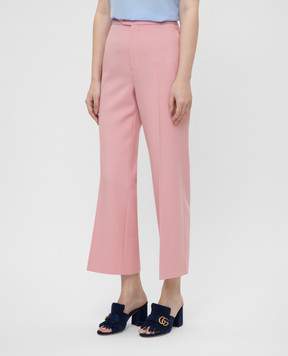 Gucci Розовые брюки из шерсти 557774