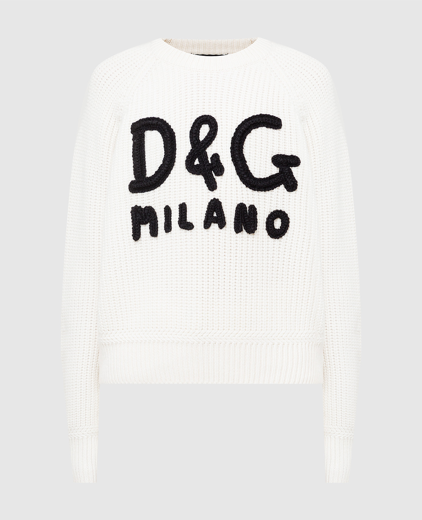 

Свитер из кашемира с вышивкой логотипа Dolce&Gabbana, Светло-бежевый, Свитера
