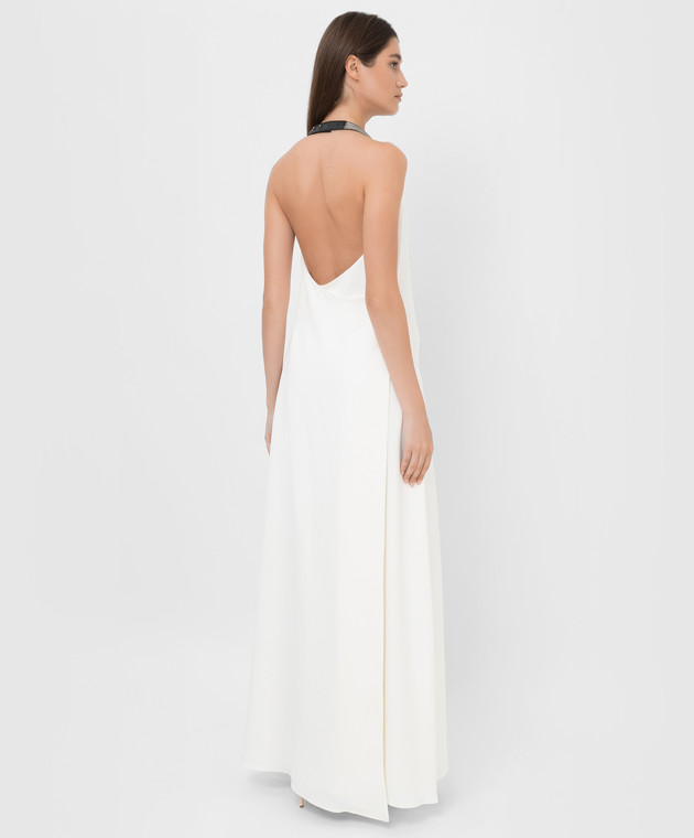 Brunello Cucinelli White dress with slit and drapery MA029A4551 image 4