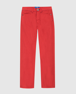 Stefano Ricci Детские красные джинсы с вышивкой YUT7200010BAR008