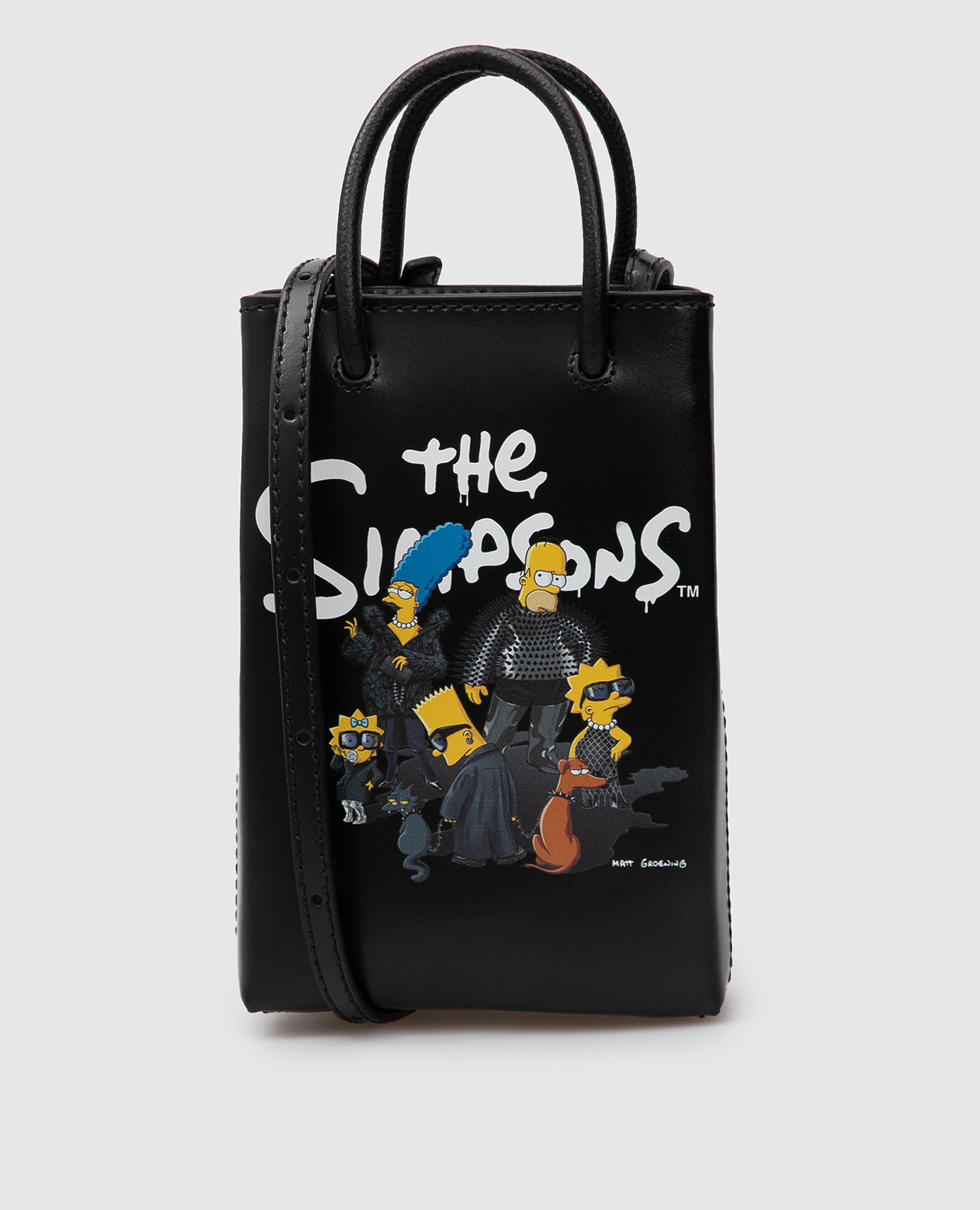

Кожаная сумка мини с принтом The Simpsons, Черный, Сумки через плечо