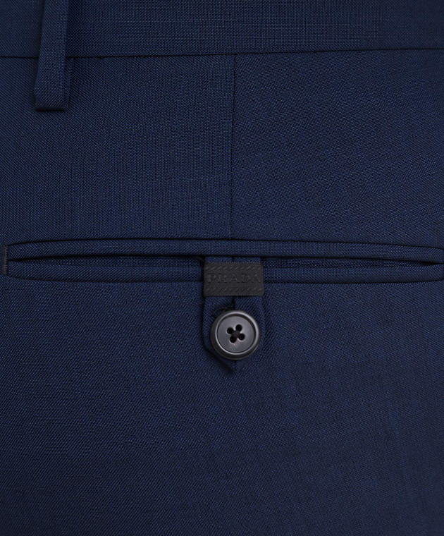 Prada Темно-синие брюки из шерсти UPA8411P3Z изображение 5