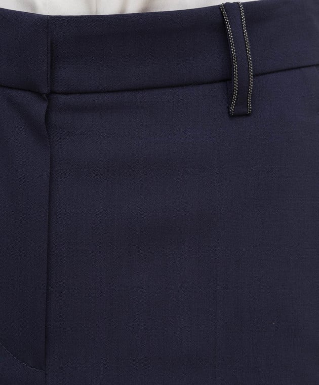Brunello Cucinelli Темно-синие брюки из шерсти MA105P6673 изображение 5