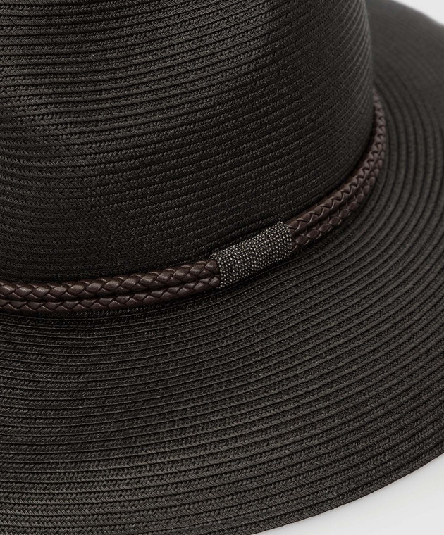 Brunello Cucinelli Черная шляпа с ремешками MCAP90122 изображение 4