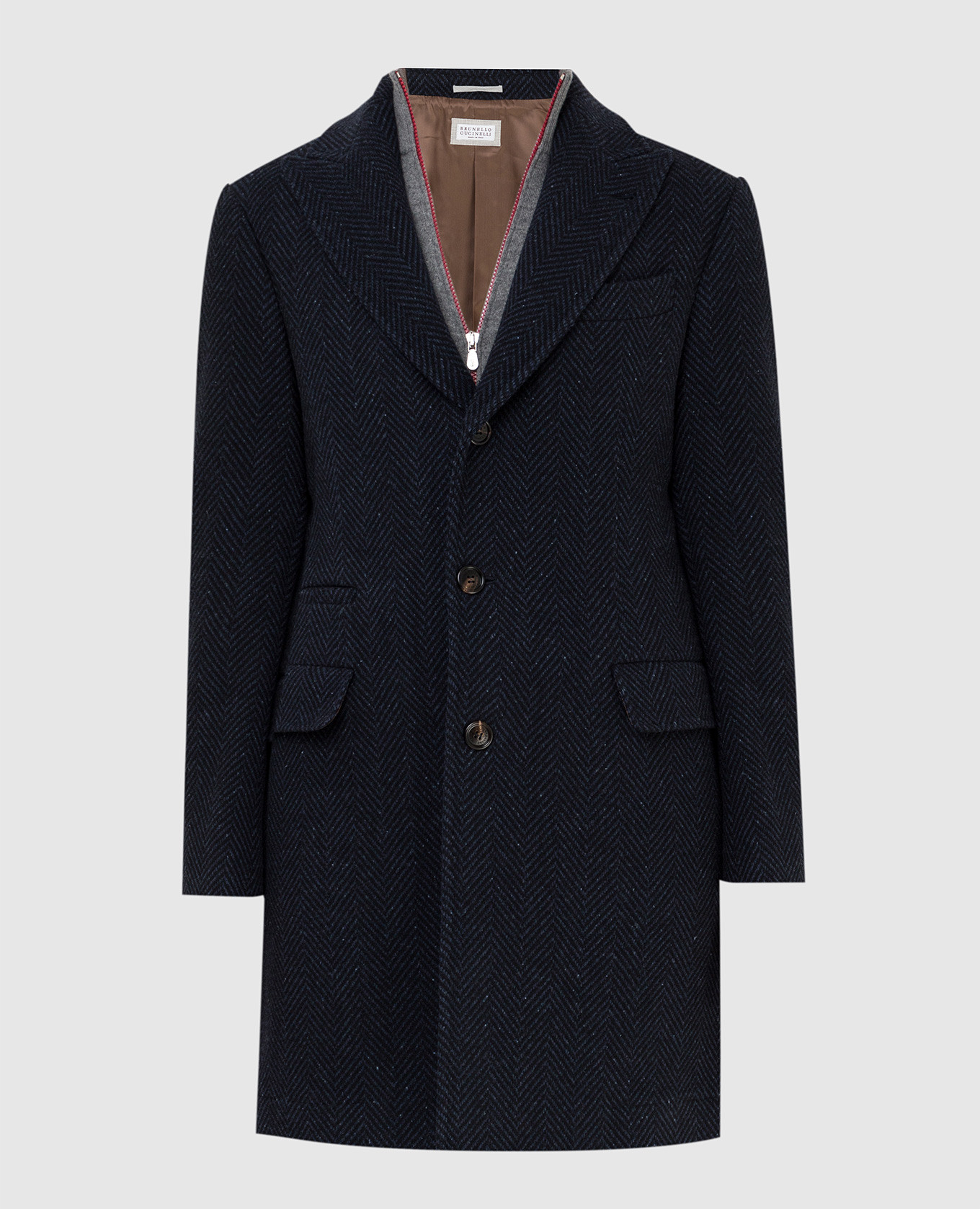 Пальто из шерсти, шелка и кашемира Brunello Cucinelli