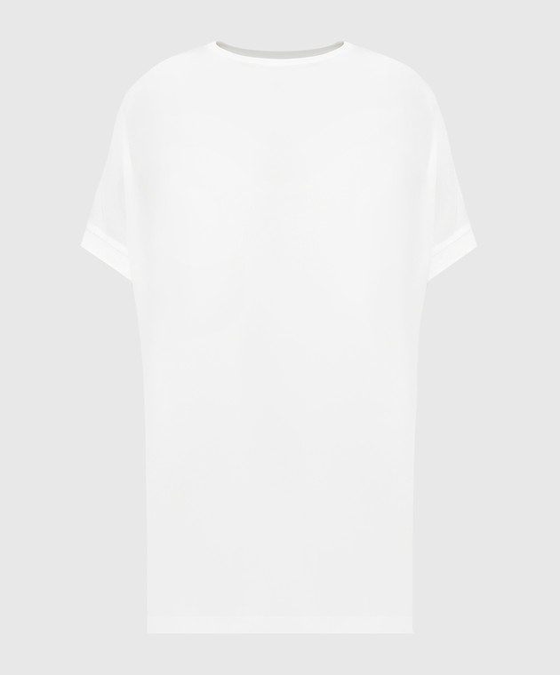 Max & Co White Chiara T-shirt with silk insert CHIARA