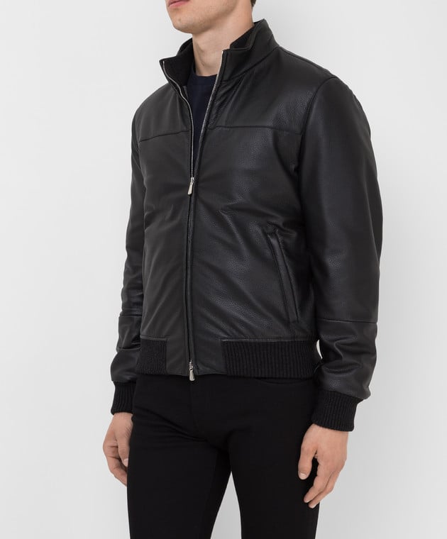 Enrico Mandelli Чорна куртка зі шкіри оленя A3T1025602 зображення 3