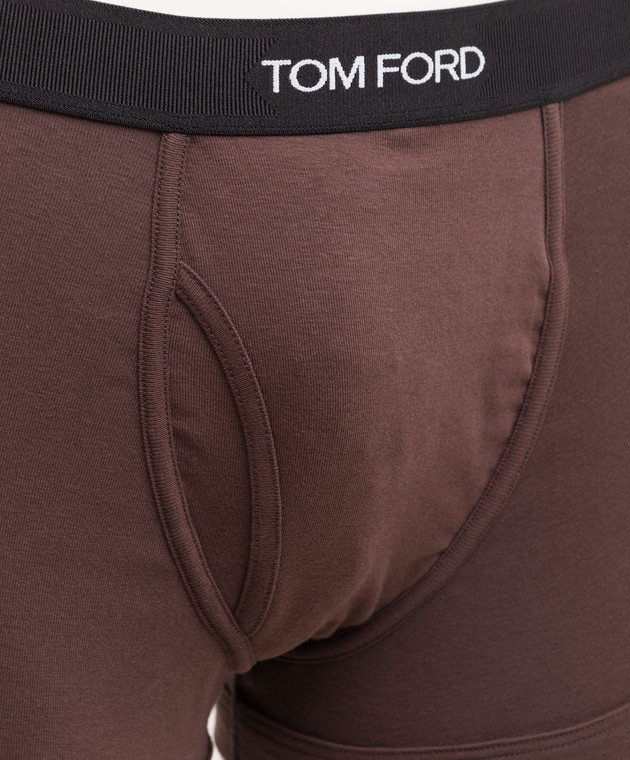 Tom Ford Темно-коричневые трусы-боксеры с логотипом T4LC31040 изображение 3