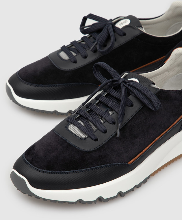 Brunello Cucinelli Замшевые кроссовки с контрастными вставками MZUSWBO278 изображение 5