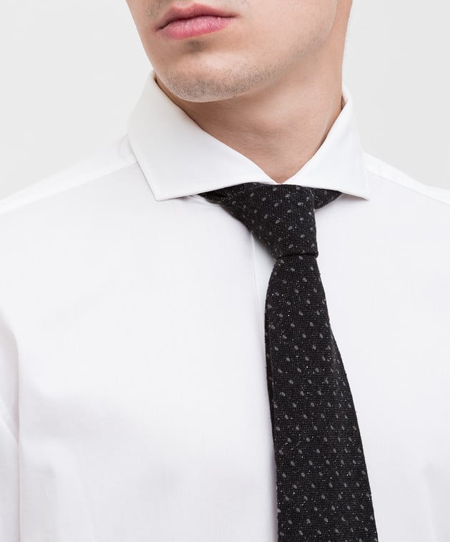 ISAIA Темно-серый галстук из шелка и шерсти CRV007CV52B изображение 2