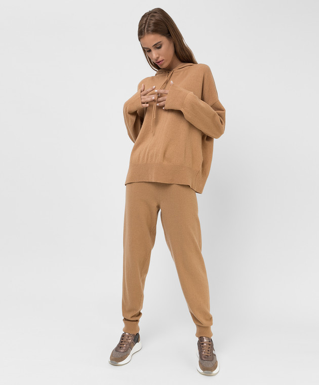 Babe Pay Pls Beige wool and cashmere joggers DFB034 image 2