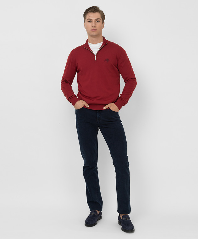 Stefano Ricci Светло-бордовый джемпер из шерсти с вышивкой эмблемы K303071L01F21445 изображение 2