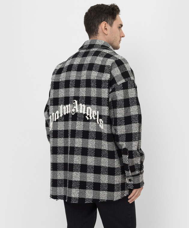 Palm Angels Рубашка в клетку с принтом логотипа PMGA079F21FAB002 изображение 4
