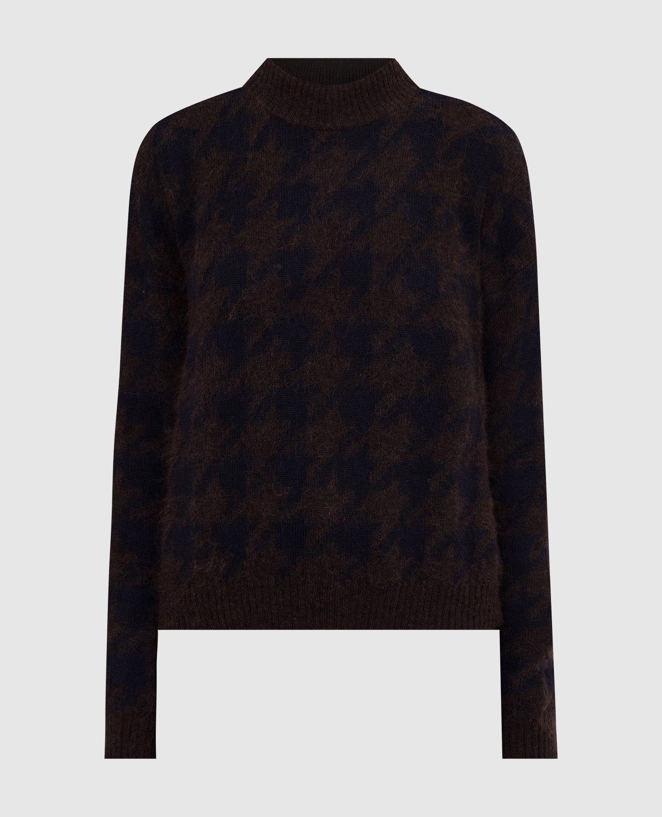 Max Mara Темно-коричневый свитер Calco из шерсти в узор CALCO