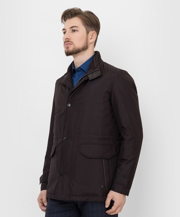 Stefano Ricci Темно-коричневая шелковая куртка M7J1400160SETEC1 изображение 3