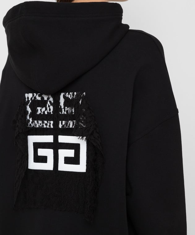 Givenchy Худі з вишивкою логотипу і мереживними вставками BWJ01ZG0SS зображення 5