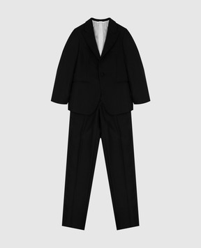Stefano Ricci Дитячий чорний костюм із вовни у візерунок Y2SF731260HC5373