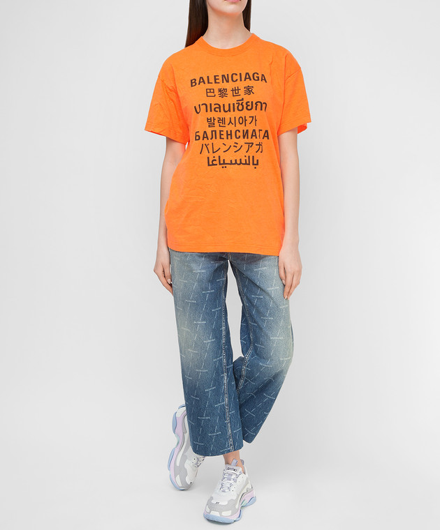 Balenciaga Оранжевая футболка 612965TJVI3 изображение 2