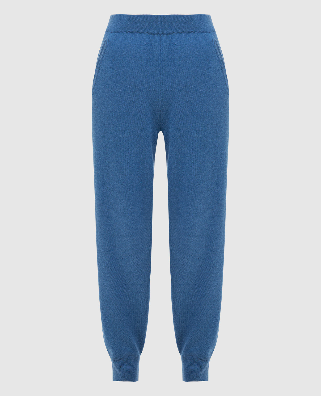 Светло-синие спортивные брюки из кашемира
