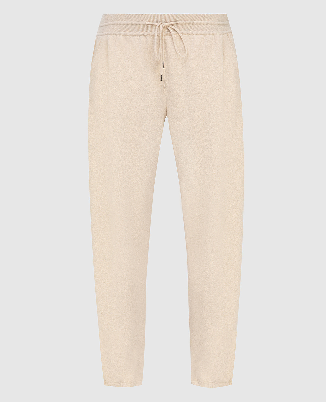 

Светло-бежевые брюки из кашемира, Светло-бежевый, Широкие брюки